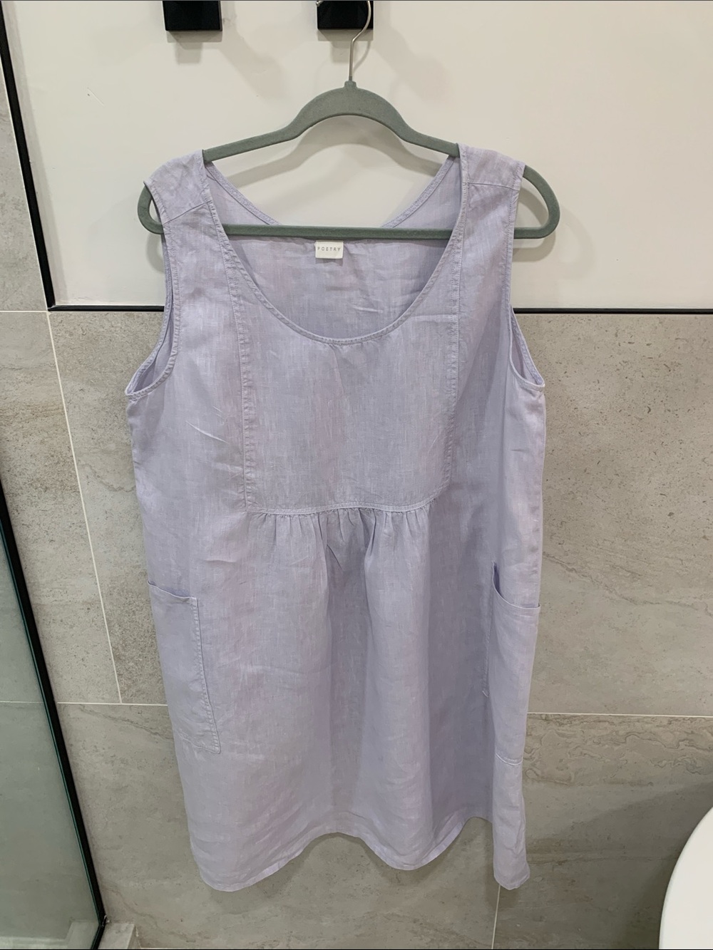 Poetry Light Lavender Sleeveless Pocket Shift Dress